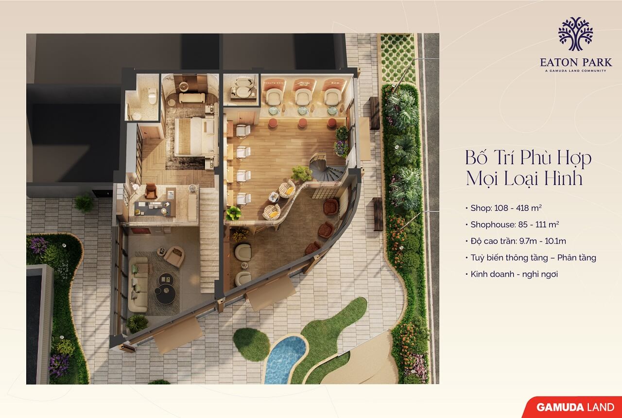 Shophouse thiết kế linh hoạt nhiều loại hình kinh doanh
