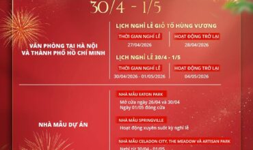 Gamuda Land thông báo lịch nghĩ lễ 30/4 – 1/5