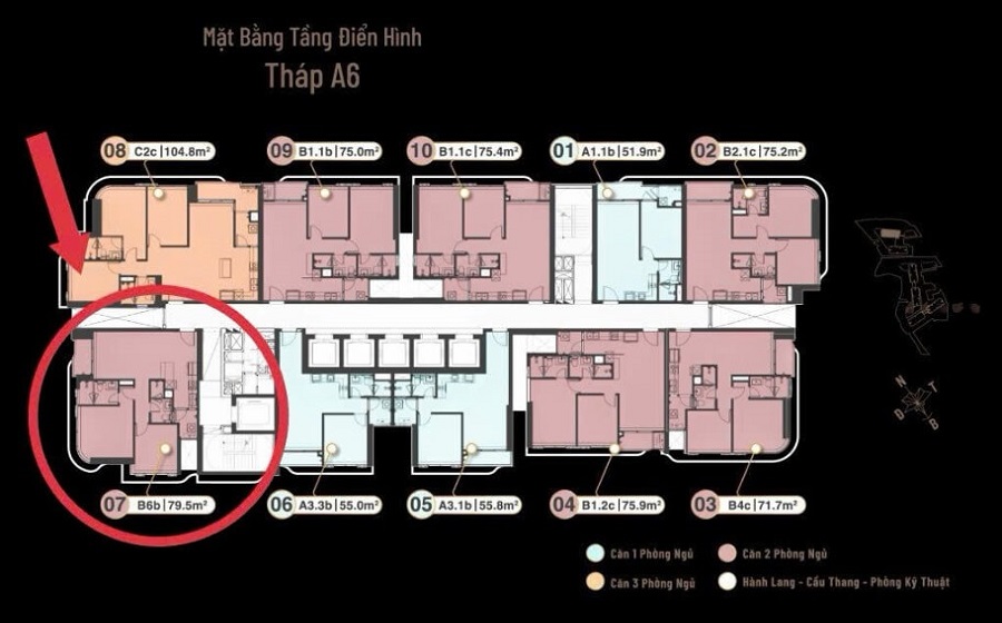 Bán căn góc 2 Phòng ngủ Eaton Park toà A6