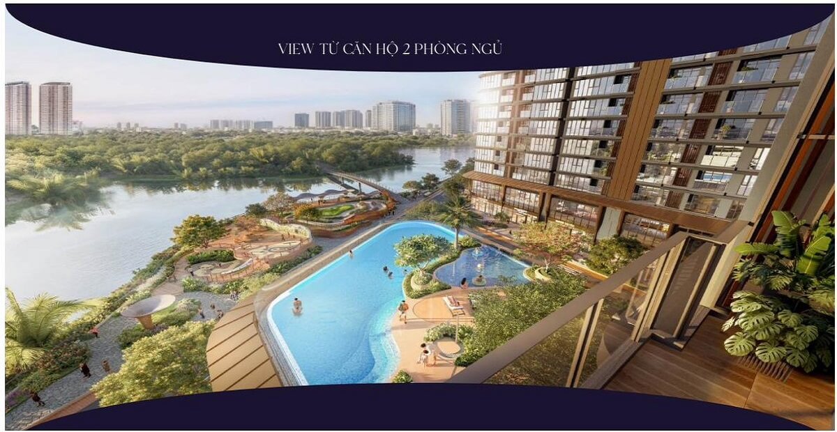 view từ căn hộ 2 phòng ngủ Eaton Park